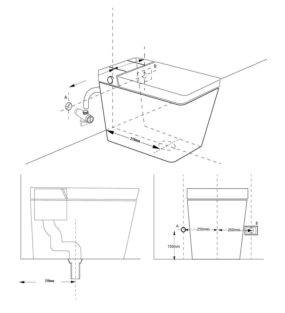 Inodoro Inteligente - A205 (Con Tanque)