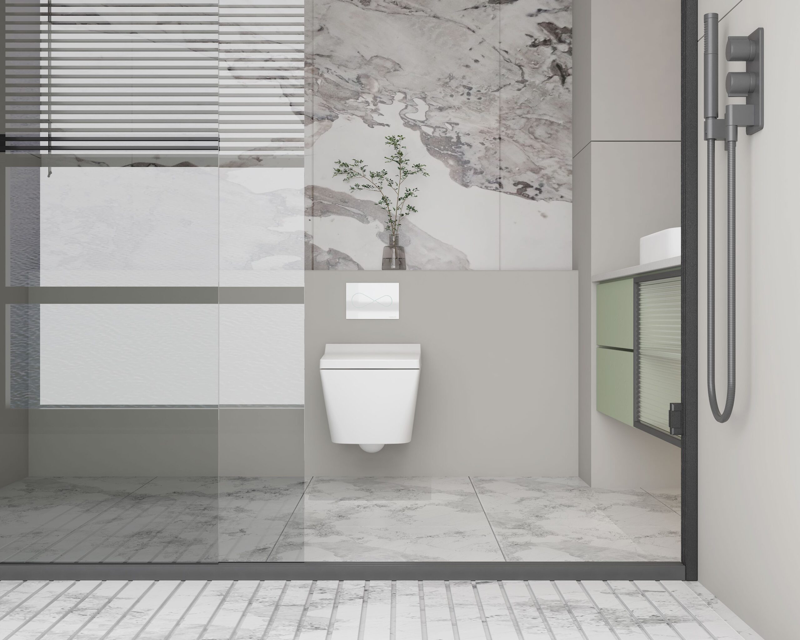 Inodoro inteligente de estilo japonés suspendido rectangular blanco - Vogo Spain