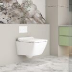 W250 Inodoro suspendido rectangular blanco de estilo japonés con chorro de agua