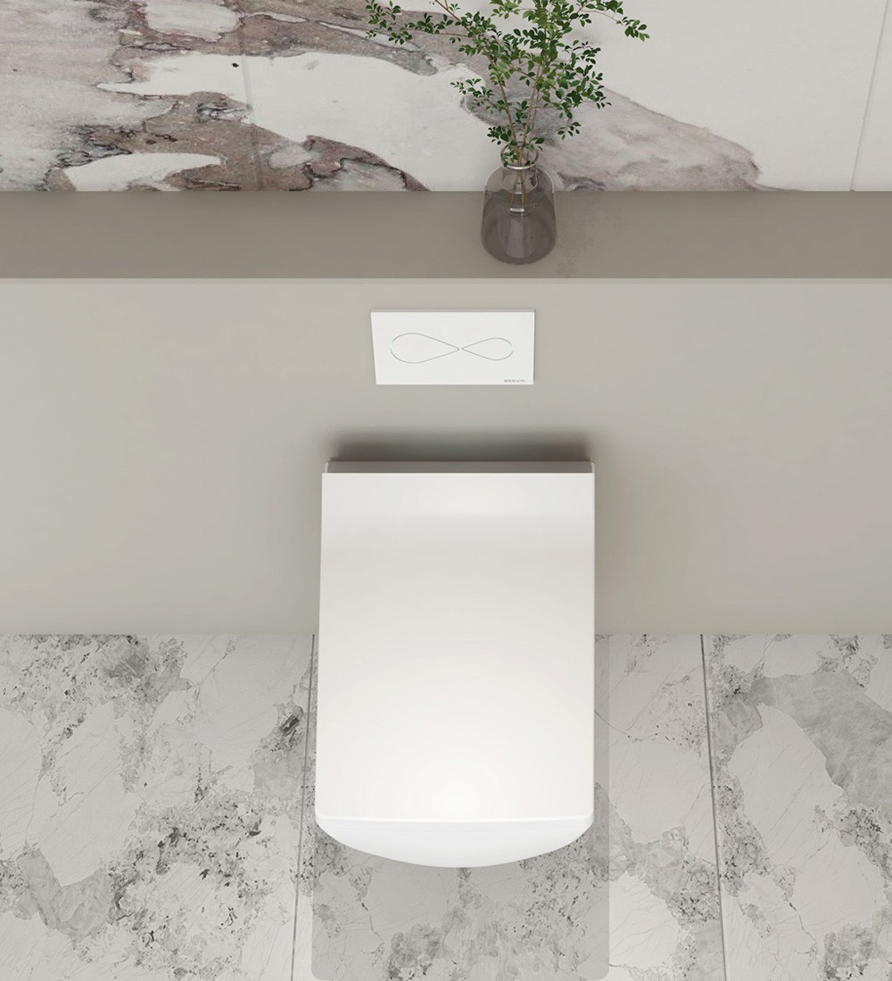 W250 Inodoro suspendido rectangular blanco