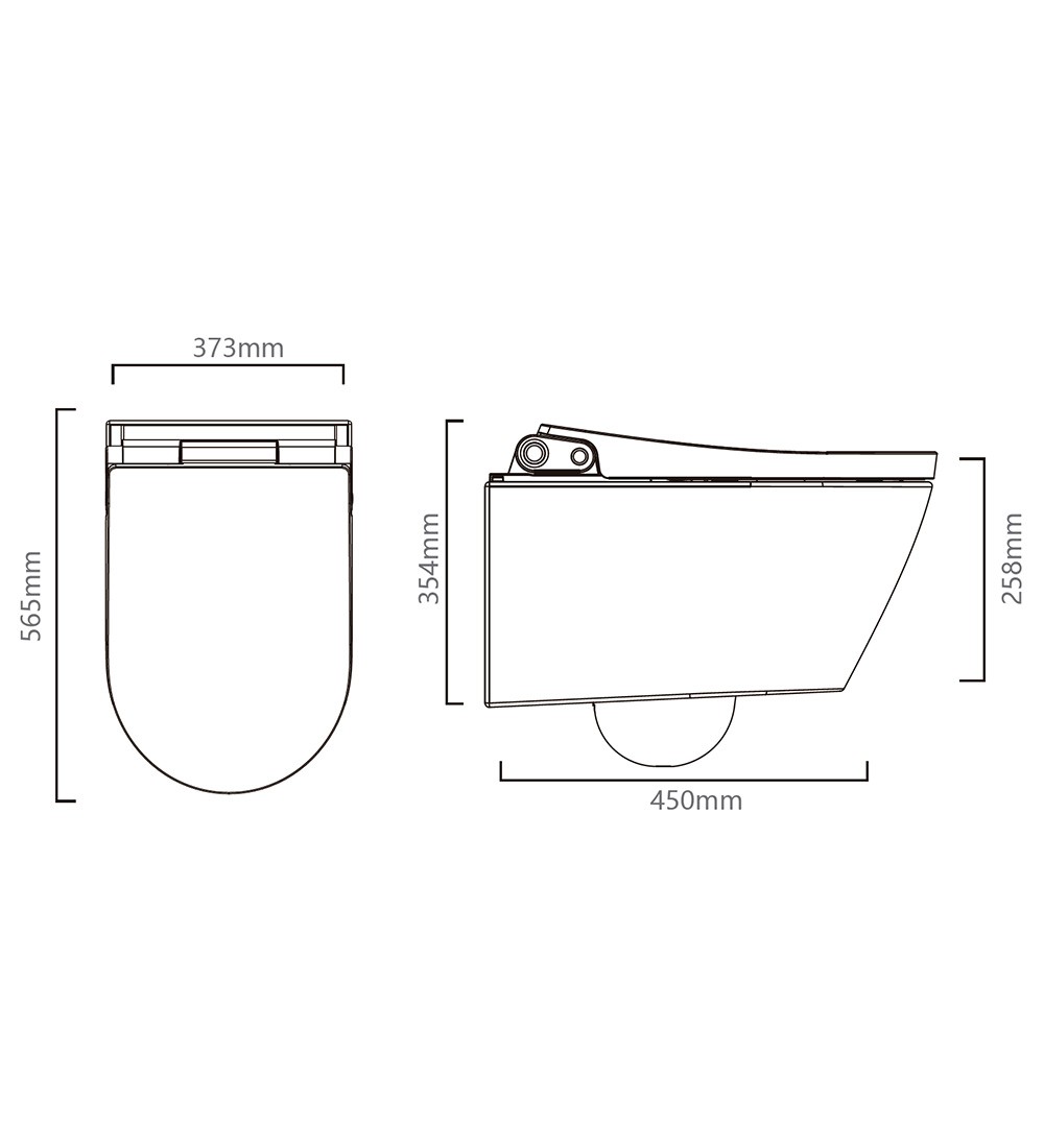 Inodoro inteligente suspendido ovalado