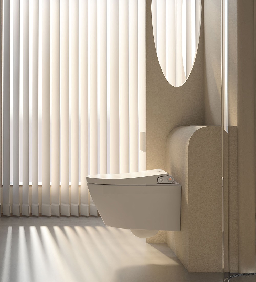 Inodoro inteligente suspendido ovalado