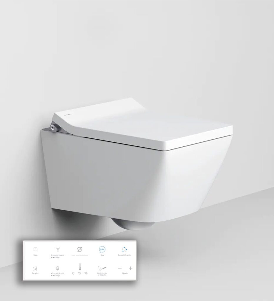 W250 Inodoro suspendido rectangular blanco