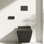 W260 Inodoro suspendido rectangular negro de estilo japonés