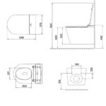 dimensiones wc japones suspendido
