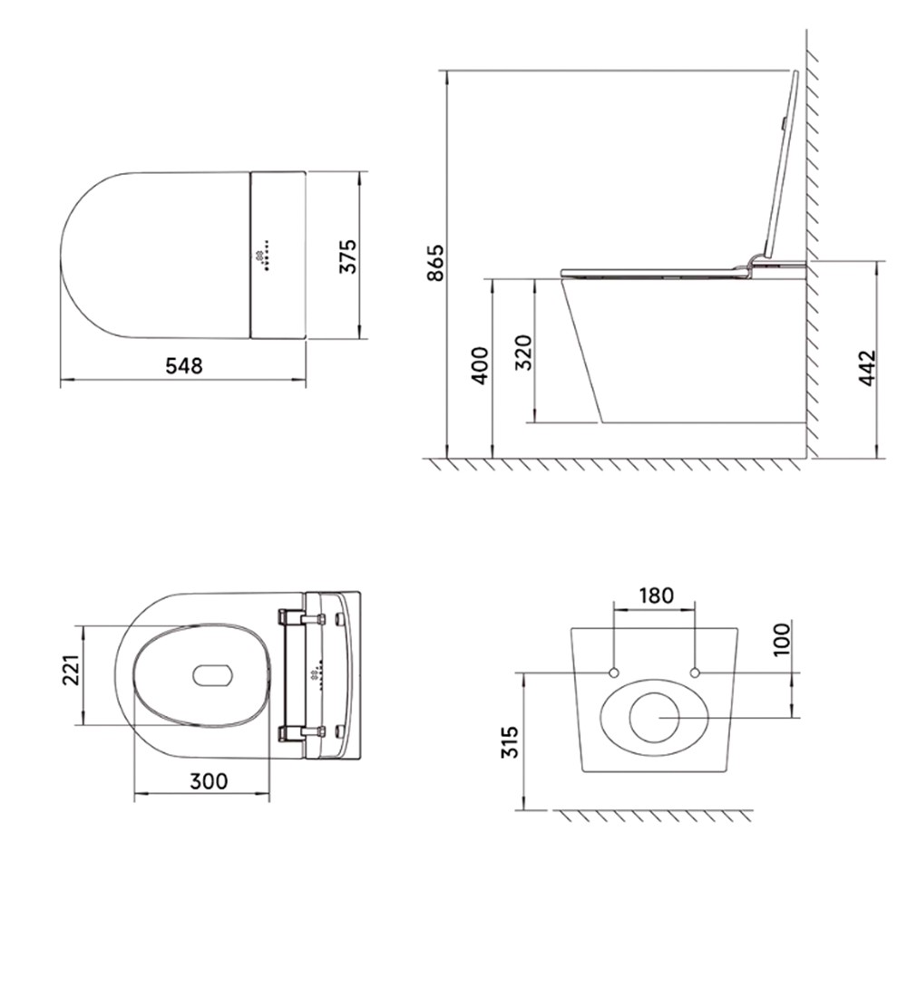 dimensiones wc japones suspendido