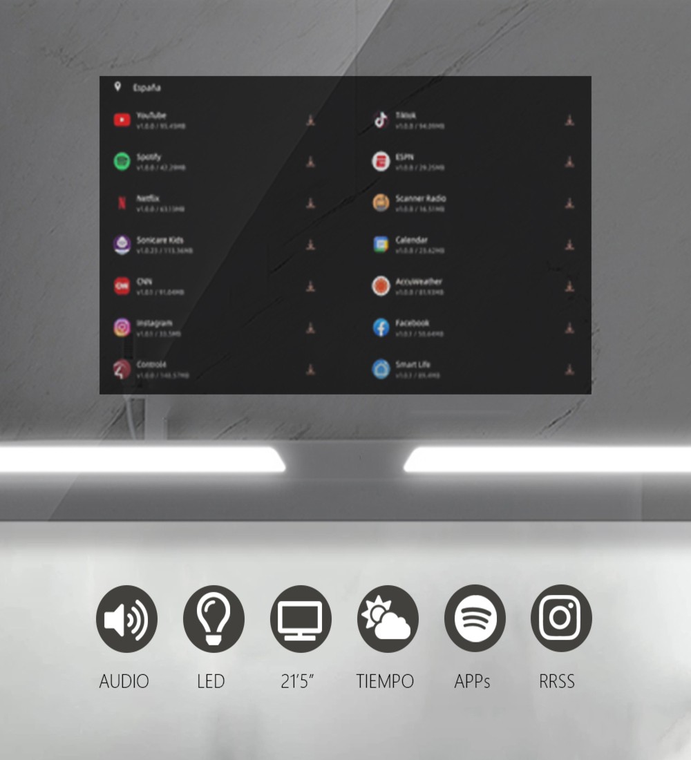 Espejo Inteligente con Pantalla HD- V50