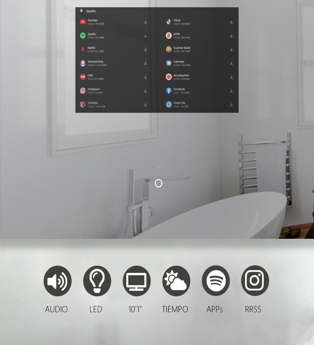 Espejo Retroiluminado con Pantalla - VR1280