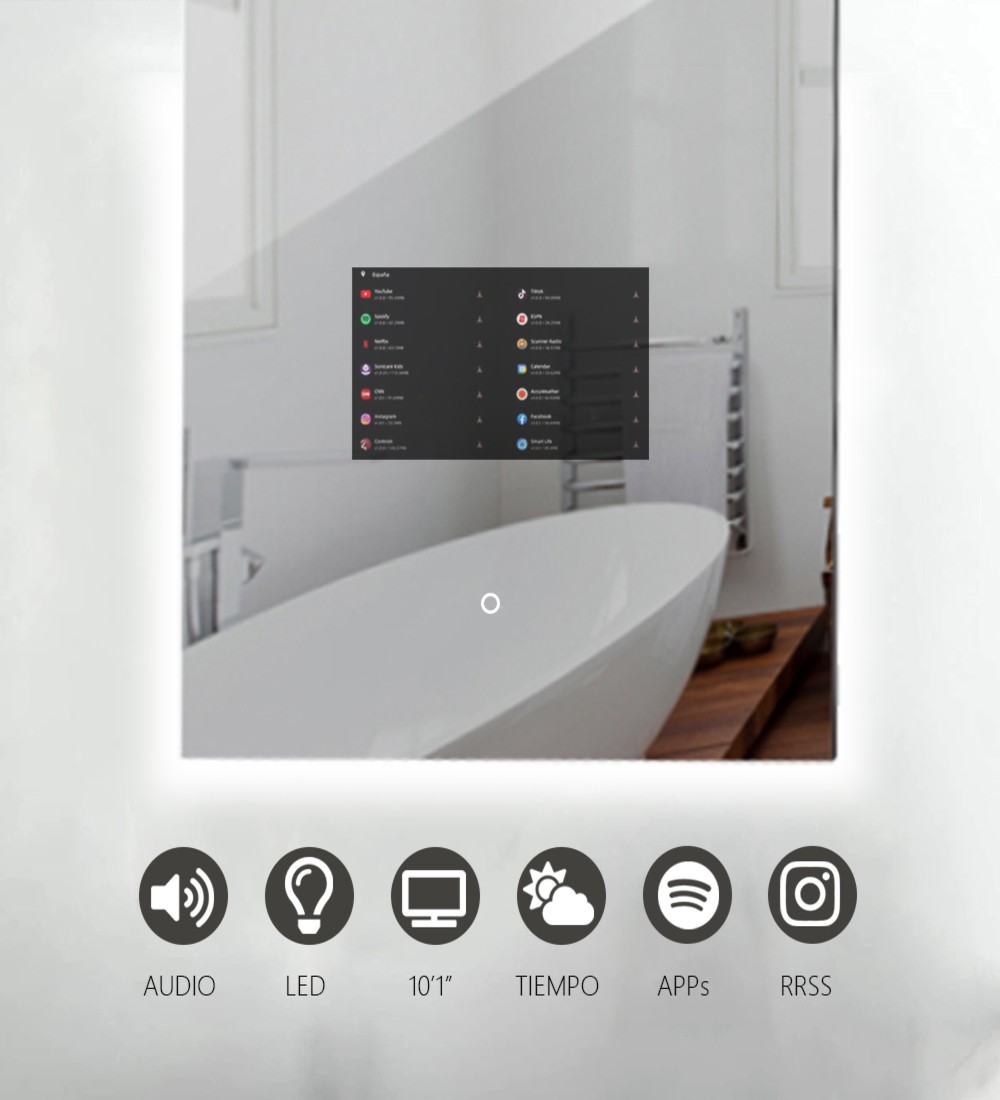 Espejo Retroiluminado con Pantalla - VR6080