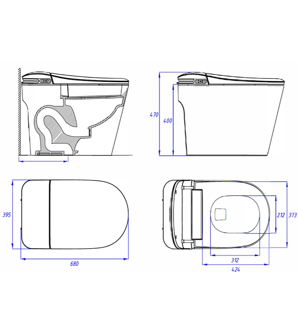Inodoro Inteligente - A710 BLANCO (Con Tanque)