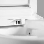 Inodoro inteligente suspendido gris / blanco con bastidor